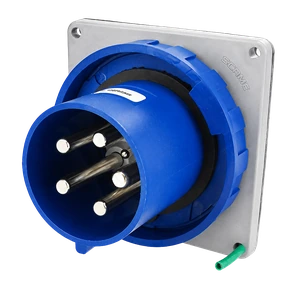 Inlet or Male to Wall Mount, Boat side, 208V 100A 4P 5W IP67, SCM5100B9W