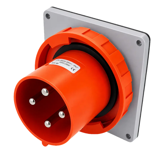 Inlet or Male to Wall Mount, Boat side, 125/250V 100A 3P 4W IP67, SCM4100B12W