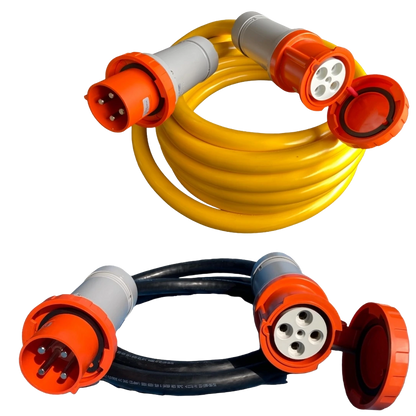 100 amp Single Phase Custom Shore Power Cord Set or 100A Dock Extension Cord, 125/250V, Yellow STOW #2/4 or Black SOOW #2/4