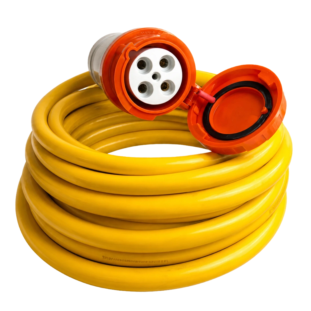 100 amp Single Phase Custom Shore Power Cord Set or 100A Dock Extension Cord, 125/250V, Yellow STOW #2/4 or Black SOOW #2/4