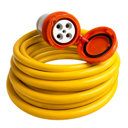 100 amp Single Phase Custom Shore Power Cord Set or 100A Dock Extension Cord, 125/250V, Yellow STOW #2/4 or Black SOOW #2/4