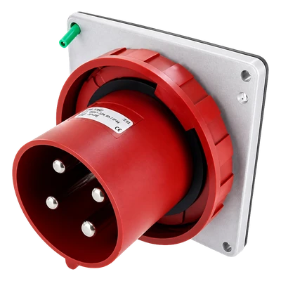 Inlet or Male to Wall Mount, Boat side, 480V 100A 3P 4W IP67, SCM4100B7W