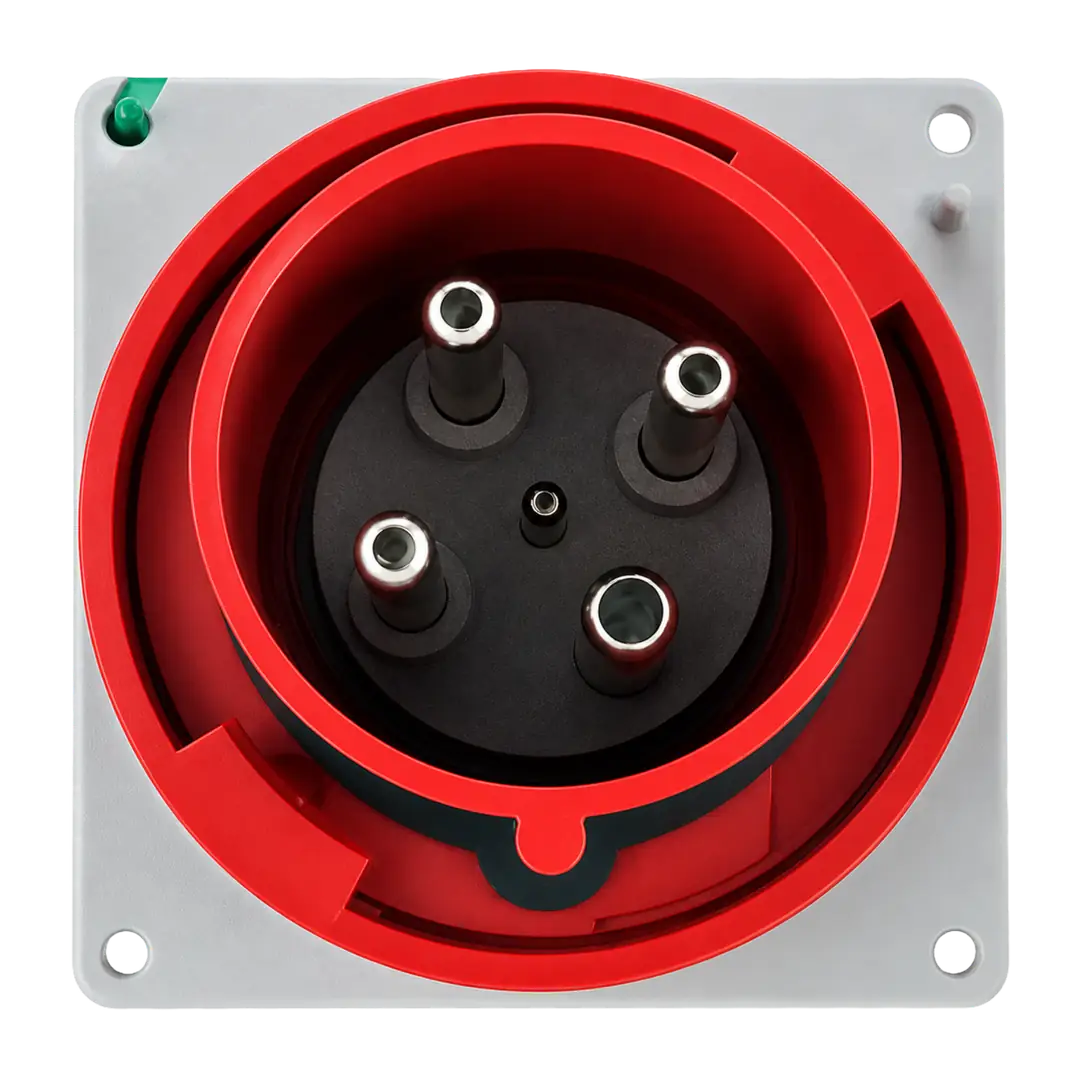 Inlet or Male to Wall Mount, Boat side, 480V 100A 3P 4W IP67, SCM4100B7W