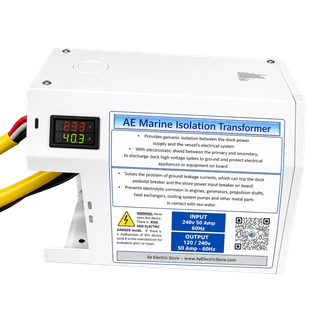 AE Marine Isolation Transformer 12KW or 15KVA, PRI or Input 240V, SEC or Output 120/240V, 50A 60Hz, Single phase